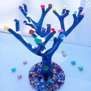 Arbre magique n°3 bleu iridescent