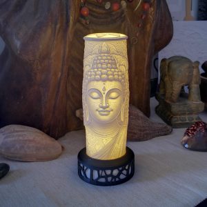 Colonne LithoZen Bouddha sur Mandala, Socle LED