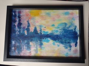 Cadre bois noir paysage
