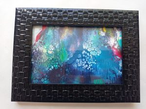 Cadre noir peinture fond marin