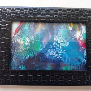 Cadre noir peinture fond marin