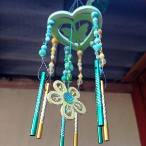 Carillon cœur vert
